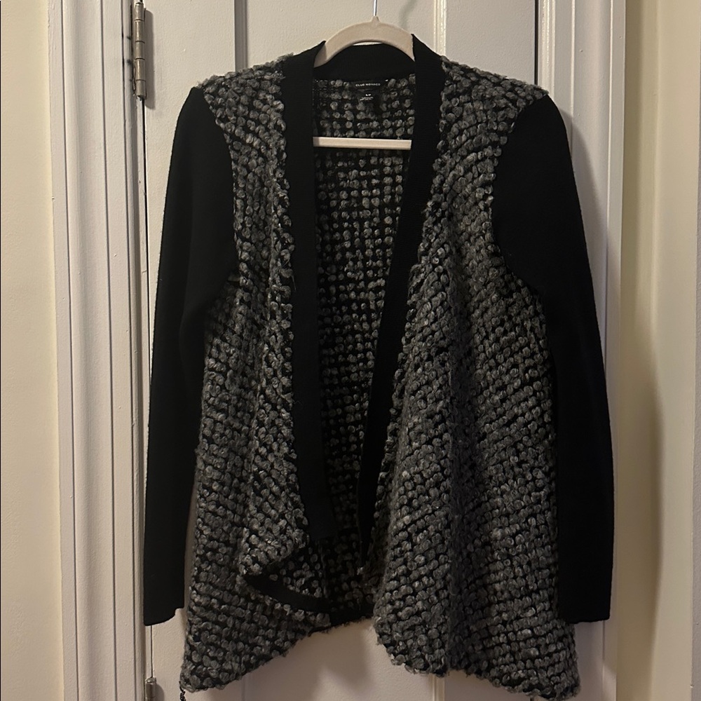 Club Monaco Black & Gray Textured Cardigan